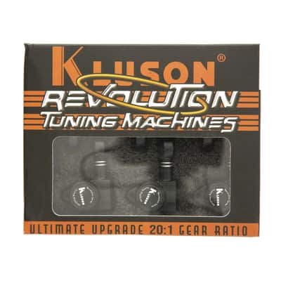 Kluson 3x3 Revolution E-Mount 90deg 20:1 ratio Locking Tuners, Black image 4