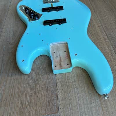 Original and complete 2014 Fender AVRI '64 Jazz Bass Body - Daphne Blue - LOADED image 5