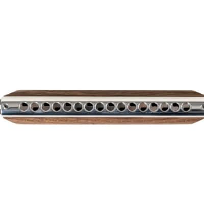 Suzuki S-64CW Sirius 16 Hole Chromatic Cross Harmonica. Wood Cover image 3