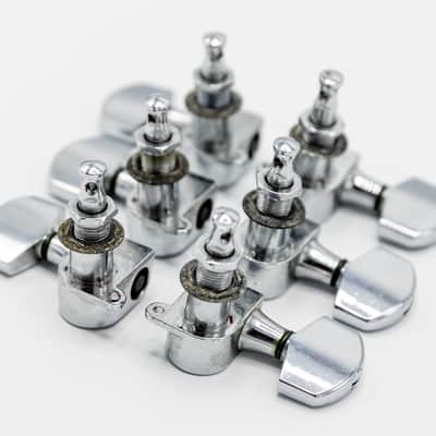 1970s Schaller Vintage Tuning Machine Set 3x3 Tuners, Chrome w/ Bushings, Washers image 4