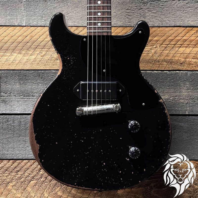 Gibson Custom Shop 1960 Les Paul JR Double Cut Ultra-Heavy Relic Ebony 03397 image 1