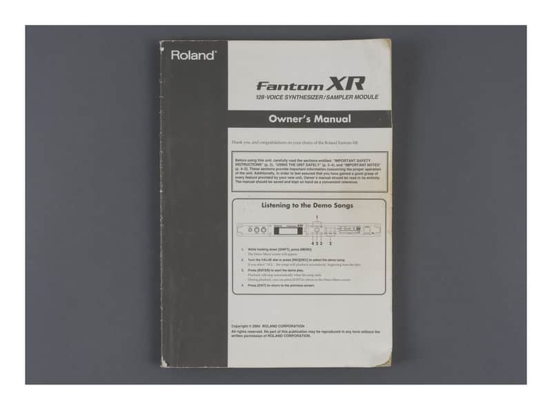 Roland Fantom XR Owner's Manual [USED] image 1