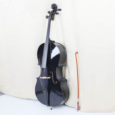 4/4 Wood Cello Bag Bow Rosin Bridge 2020s Black image 22