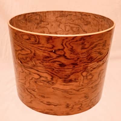 UNMARKED 18x14" BUBINGA/MAPLE/BUBINGA BASS/TOM SHELL - CLEAR GLOSS - BUYER SHIPS! image 2