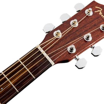 Fender CD-60SCE All-Mahogany Dreadnought Cutaway Acoustic Electric Guitar, with 2-Year Warranty, Fishman Pickup and Preamp System, Natural image 7