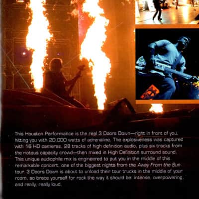 3 Doors Down ltd edt DVD #39755/3 Away From The Sun Live From Houston, Texas - lidrock greatest hits hard rock grunge image 3