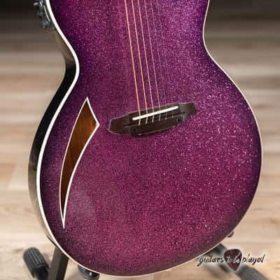 ESP LTD TL-6 Thinline Acoustic/Electric Guitar – Purple Sparkle Burst image 3