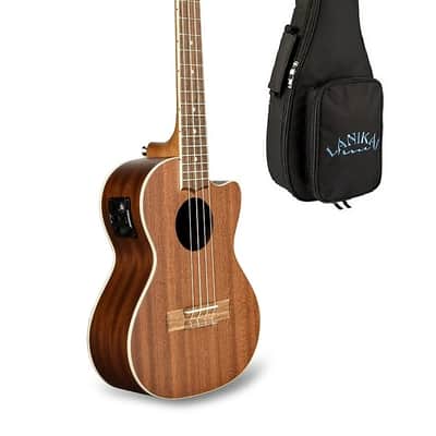 Lanikai Mahogany Cutaway Electric Tenor Ukulele +FREE Deluxe Padded Bag Included | Authorized Dealer Bild 1