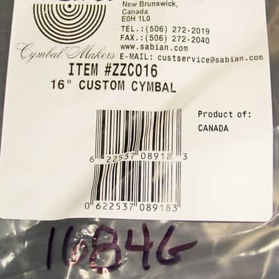 Sabian Prototype 18" Gong Cymbal/New-Warranty/1684 Grams/Model # ZZC018/RARE image 5