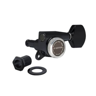 SG381 Magnum Lock Traditional Tuners 6 In Line with Straight-Sided Mini Buttons (Model 07) 16:1 Gear Ratio-Chrome, Left Handed image 4