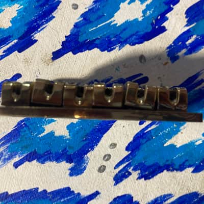 DiMarzio Pat. Pend. Brass Hardtail Stratocaster Bridge Vintage 1980s - Brass / Gold image 7