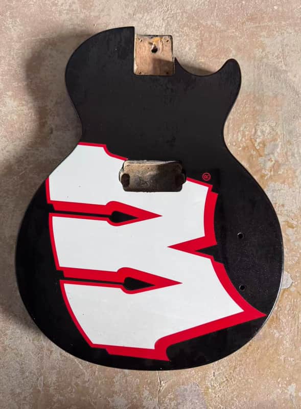 Black W Guitar Basswood Body Single Cut image 1