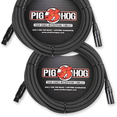 Pig Hog PHM20 (2-Pack Bundle) High Performance 8mm XLR Microphone Cable, 20 Feet PHM 20 image 1