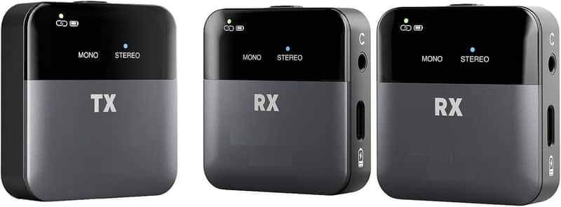 Portable Wireless in Ear Monitor System w/ 2 Receivers, Mono/Stereo Switch, Wireless Audio Transmitter and Receiver, 24bit/48kHz Audio, Input, for Live, Studios, Bands image 1