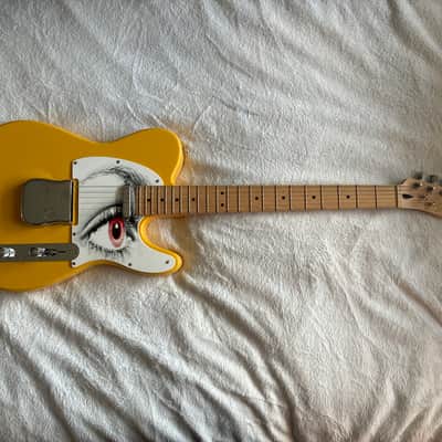 Customized Fender Squire 2015 -graffiti yellow image 1