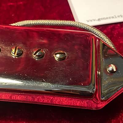 General Vintage Tone dog ear pickup jazz guitar   Old Jazzy GVT 1950s Belden old green magnetic wire hand wound  Metal image 3