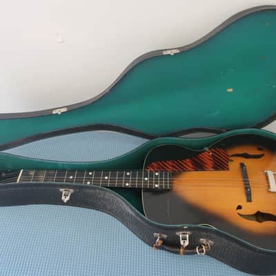 Vintage 1960s Unknown Maker Possibly Premier Kalamazoo Gibson Harmony Archtop Acoustic Guitar Circa Rare Geib & Schaeffer Lifton Sausage Handle Case Restoration Project image 2