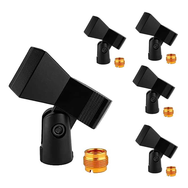 5 Core Microphone Clip Holder 5 Pieces with Screw Adapters 5/8 to 3/8 Inch image 1