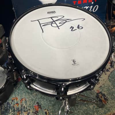 Terry Bozzio's DW 5x14" Collector's Edge Snare Drum, 1998 Autographed - Transparent Black Satin image 5