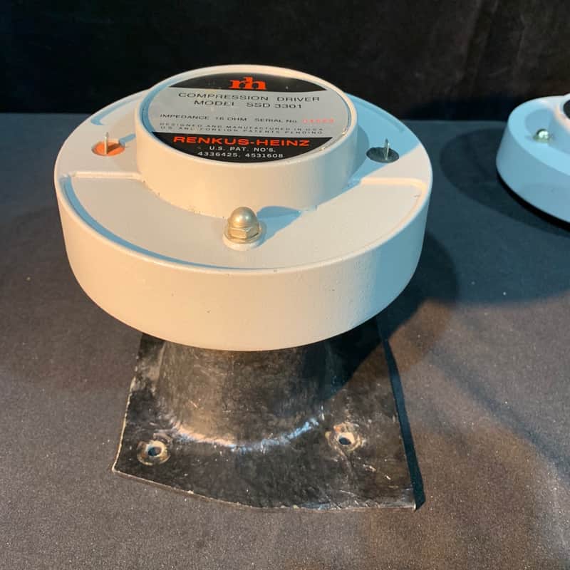 One pair of Renkus-Heinz SSD 3301 compression drivers with horns