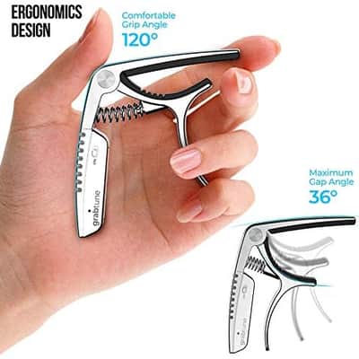 Personality Advanced Capo-Tuner 2-in-1 for Acoustic Guitar with USB Rechargeable Battery/LED Edge Lighting Display Guitar Capo Universal Accessories (Capo-Tuner 2-in-1 Black) image 5