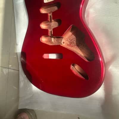 Alder Wood Metallic Red Guitar Stratocaster Strat Style Body image 3