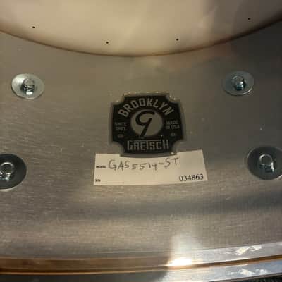 Gretsch GAS5514-ST Brooklyn Standard 5.5x14" 8-Lug Snare Drum 2020 - Present - Satin Black Metallic image 3