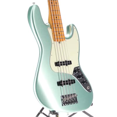 Fender Certified Pre-Owned American Professional II Jazz Bass V, Maple Fingerboard, Mystic Surf Green (J10) (06699) image 3