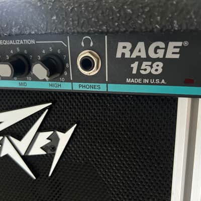 Peavey Rage 158 Guitar Teal Stripe Amp 15 Watts USA Made (vintage) image 2