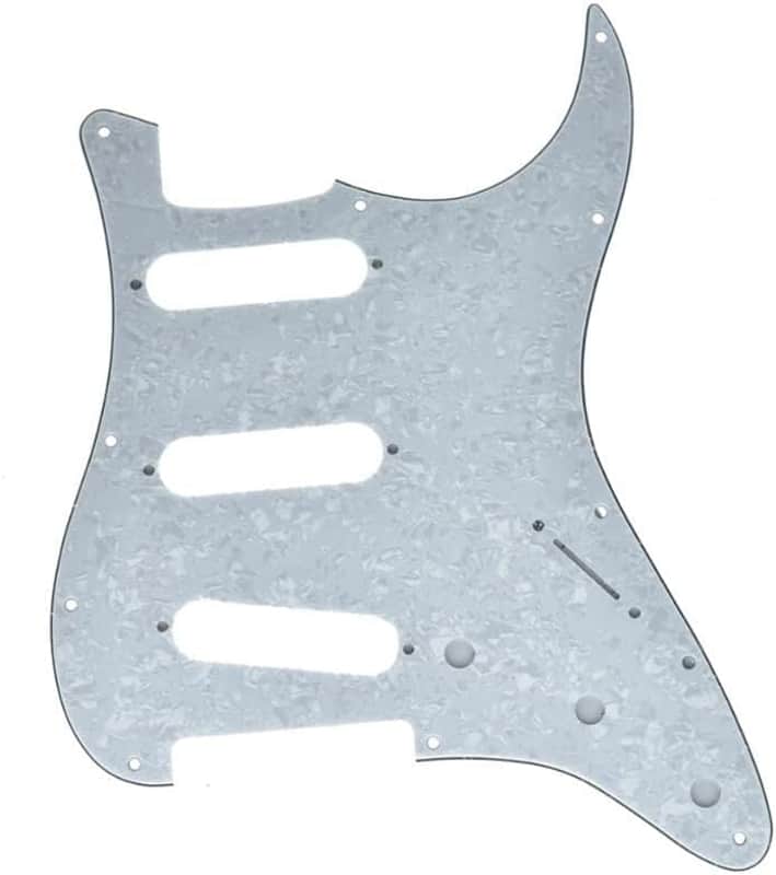 11 Hole ST/Strat Style Pickguard SSS Pick Guard for USA/Mexico Stratocaster/Strat White Pearl image 1