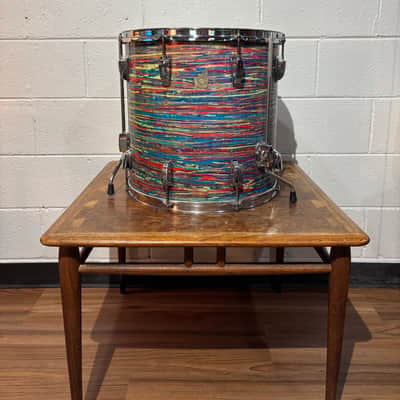 Ludwig No. 983-1 Hollywood Outfit 8x12 / 9x13 / 16x16 / 14x22" Drum Set with Keystone Badges 1968 - Psychedelic Red image 10