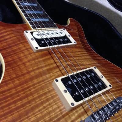 HAMER USA Sunburst Archtop AAAA 10 Top Flametop Electric Guitar and Case image 5