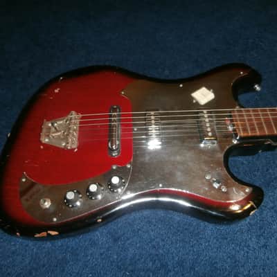 Vintage 1960's Kingston 65 Electric Guitar! Japan Teisco! Mirror Pickguard! image 2