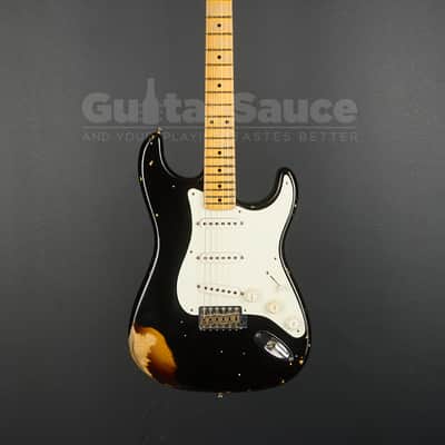 Fender Custom Shop 55 Stratocaster Heavy Relic Aged 2017 - Black Over Chocolate Two Tone Sunburst (COD 2136UG) image 1