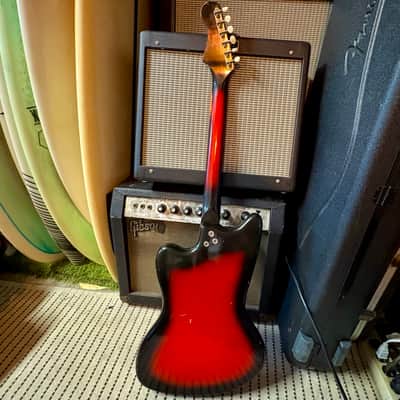 Harmony H19 Silhouette / Bobkat 1963 - 1973 - Cherry Red Sunburst image 4