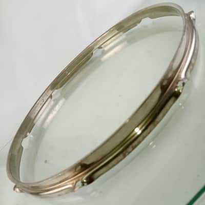 Ludwig 14"NOB 8-Lug BRASS Triple-Flange Snare/Floor Tom Drum Rim/Hoop Nickel WFL image 2