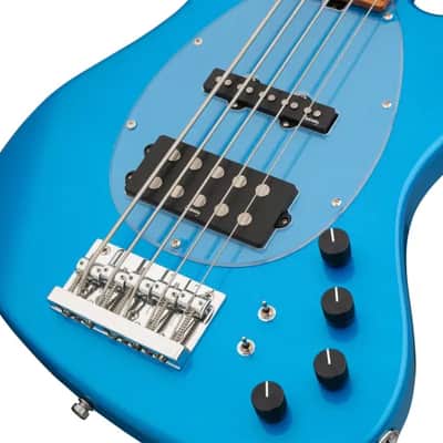 Sadowsky MetroExpress 21-Fret Vintage M/J Bass, Roasted Maple Fingerboard, 5-String - Solid Ocean Blue Metallic High Polish image 5