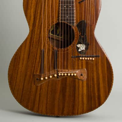 Knutsen 16 String Harp Guitar, c. 1914, black gig bag case. image 3