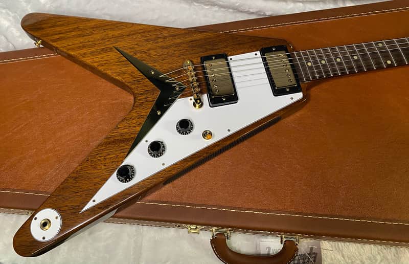 NEW! Gibson Custom 1958 Mahogany Flying V Reissue Electric Guitar - Antique Natural, VOS - WOW - Authorized Dealer - Only 6.3lbs! - G07168 image 1