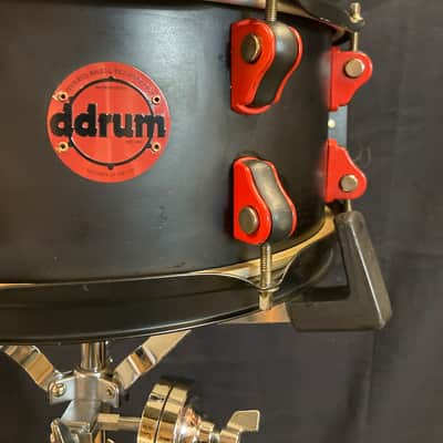 ddrum - HYSD6X13SB 6x13" Hybrid Snare Drum with Built-In Trigger 2010s - Black, Red image 6