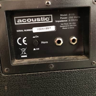 Acoustic B200H Head and 15inch speaker cabinet Black image 3