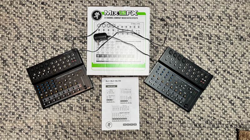 Lot of 2 Mackie Mix12FX 12-Channel Compact Mixer with Effects 2015 - Present - Black