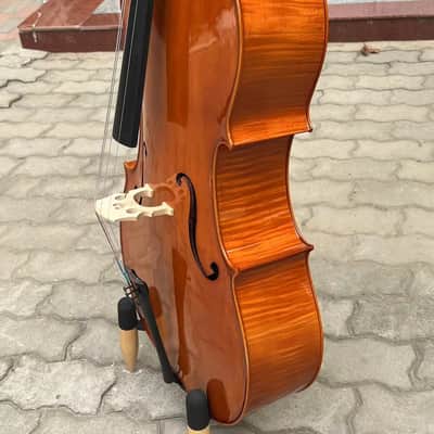 Stradivarius style 4 Strings Student Cello 4/4 with bow/Bag,flame back image 5