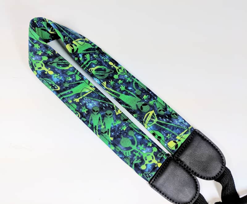 UFO Alien Ukulele Strap -Uke-FO- Green Alien Ukulele Straps - Flying Saucer Ukulele Strap - Area 51 image 1