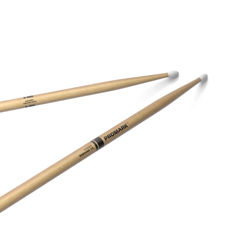 Promark Rebound 7A Hickory Drumstick, Oval Nylon Tip image 1