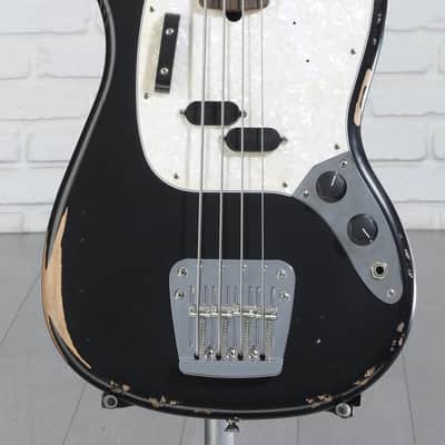 Fender Justin Meldal-Johnsen Road Worn Signature Mustang Bass 2019 - Present - Black image 1