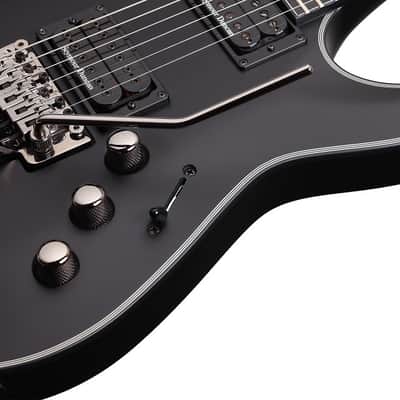 Schecter Blackjack SLS C-1 FR-P Satin Black SBK New + Free Gig Bag - Left Handed Passive Dots C1 C 1 image 3