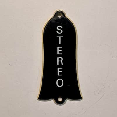 Vintage 1960s Gibson "Stereo" Truss Rod Cover - 2-Ply B/W image 1