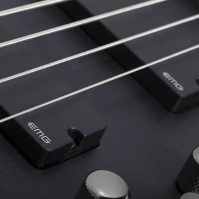 Schecter Stiletto Studio-5 Electric Bass. See-Thru Black Satin (STBLS) image 3