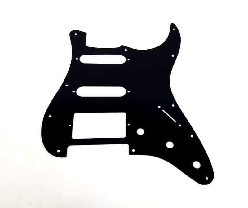 Brio Metal Anodized Aluminum Strat HSS Pickguard Scratch Plate Fits USA/Mexico Stratocaster - Black image 1